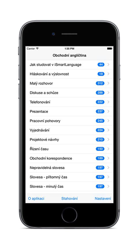 Obchodní angličtina na iPhone 6 - seznam lekcí