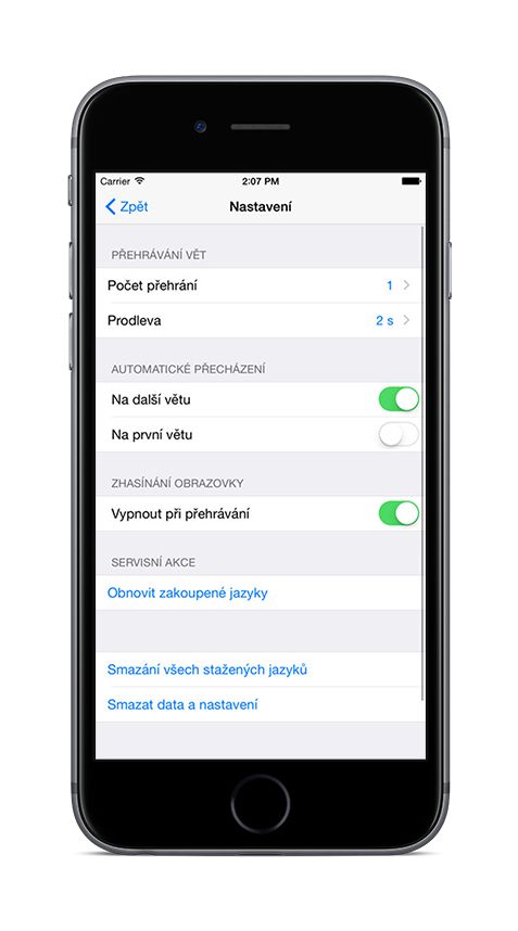 Obchodní angličtina na iPhone 6 - nastavení