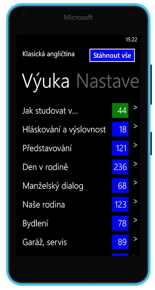 Klasická angličtina na Windows - seznam lekcí