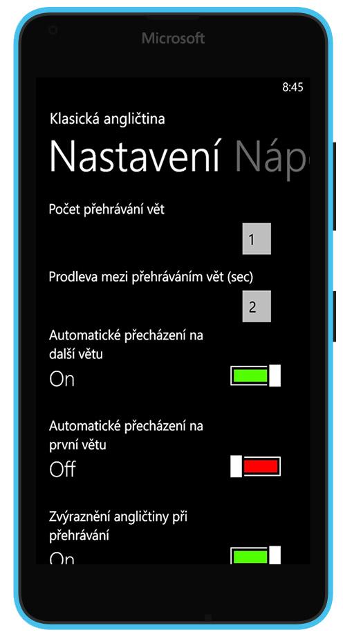 Obchodní angličtina na Windows - nastavení