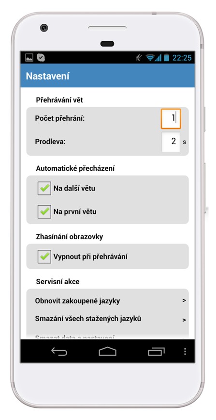 Obchodní angličtina na Androidu - nastavení