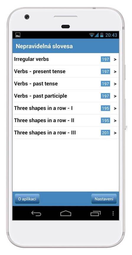 Základní angličtina na smartphonu s Androidem - seznam lekcí