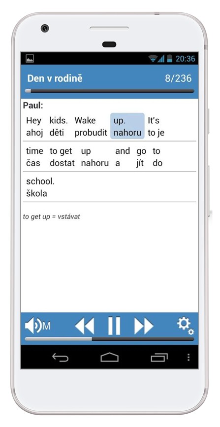Základní angličtina 1 na smartphonu s Androidem - věta