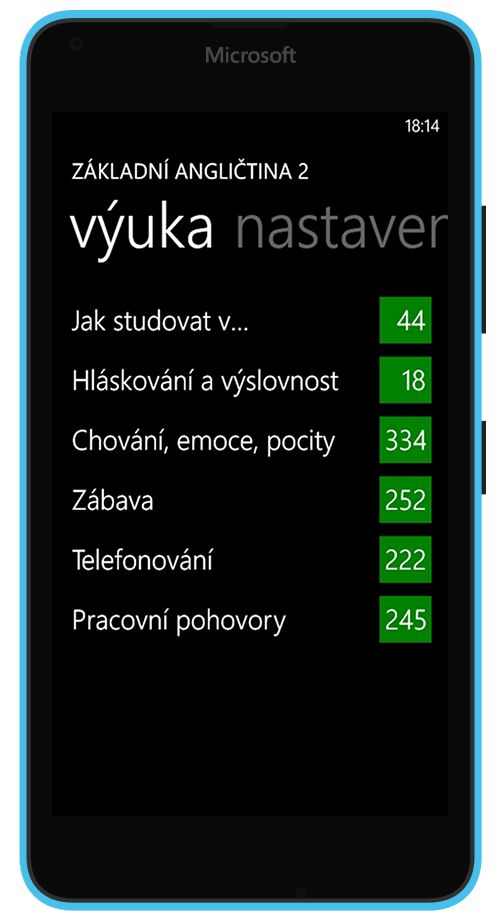 Základní angličtina 2 na Windows - seznam lekcí