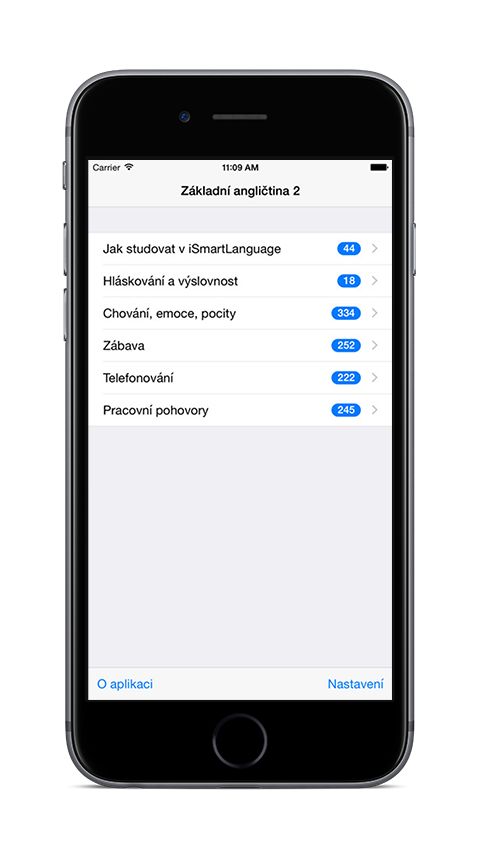 Klasická angličtina na iPhone 6 - seznam lekcí