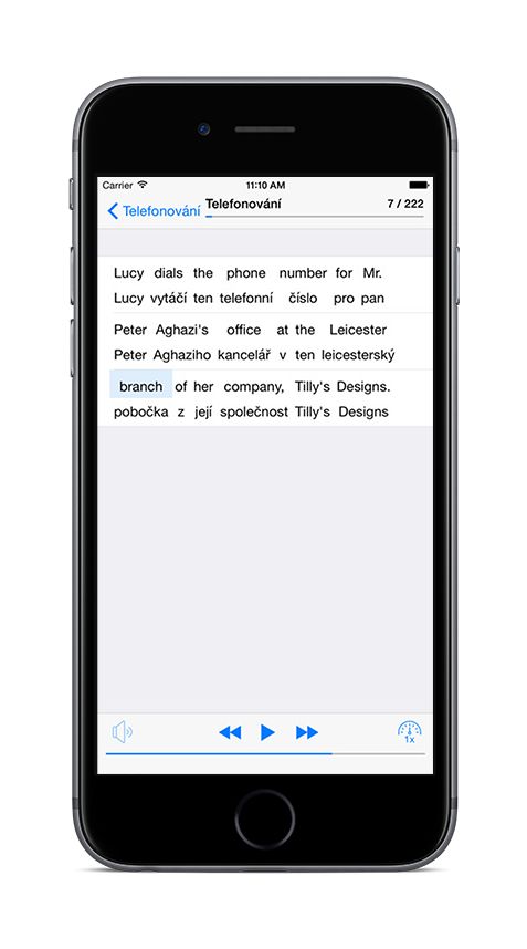 Klasická angličtina na iPhone 6 - věta