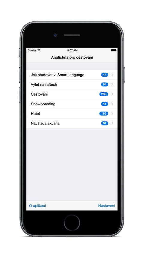Klasická angličtina na iPhone 6 - seznam lekcí