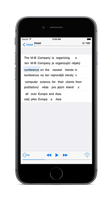 Klasická angličtina na iPhone 6 - věta