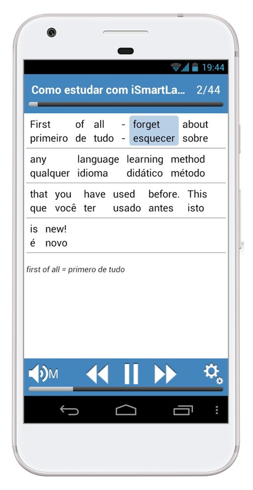 Klasická angličtina na smartphonu s Androidem - věta